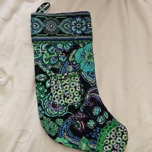 Vera Bradley Quilted Stocking in Green and Blue Floral